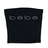 Bebe Rhinestone Black Tube Top