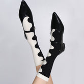 Black & White Abstract Wave Socks