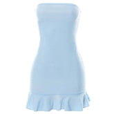 Baby Blue Off Shoulder Mini Dress