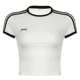 Bow Embroidery Y2K Crop Top