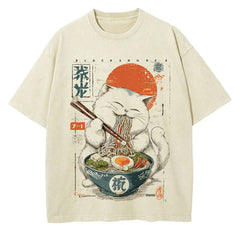 Cat Ramen Graphic T-Shirt