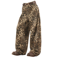Animal Instincts Leopard Print Wide-Leg Pants