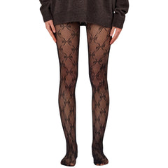 Bow Pattern Fishnet Tights