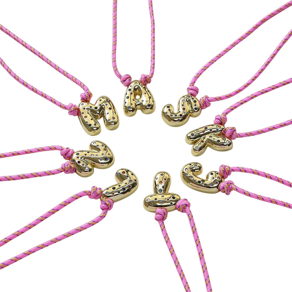 2000's Bubble Letter Pendant Necklace