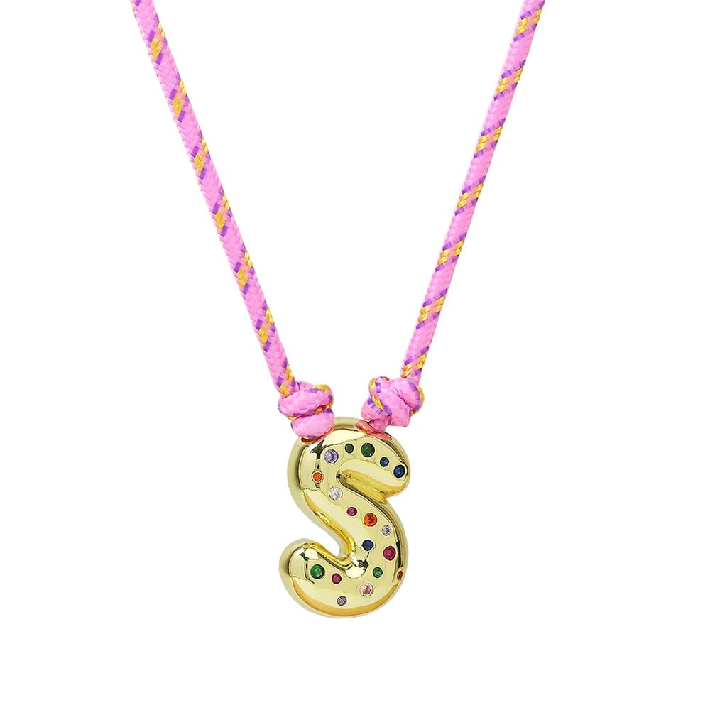 2000's Bubble Letter Pendant Necklace