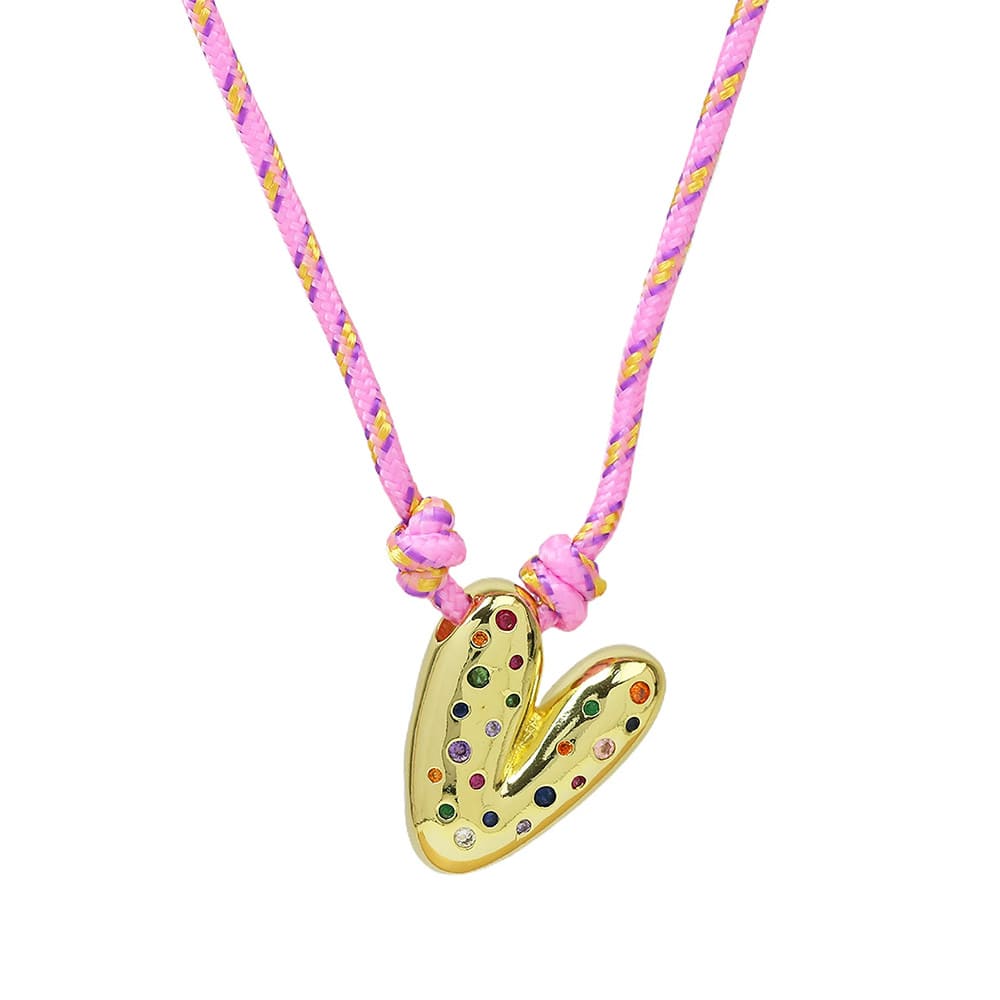 2000's Bubble Letter Pendant Necklace