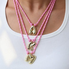 2000's Bubble Letter Pendant Necklace