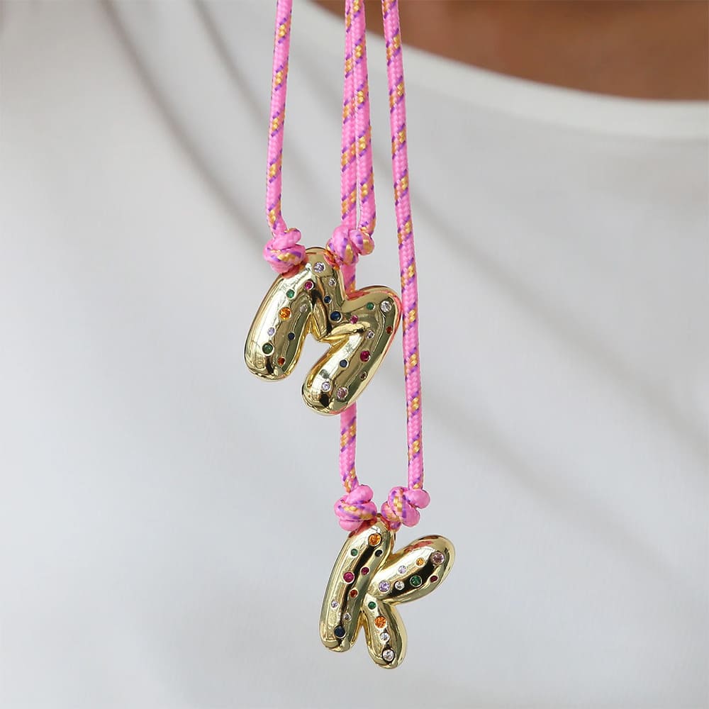 2000's Bubble Letter Pendant Necklace