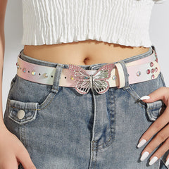 2000s Butterfly Rhinestone Buckle Belt