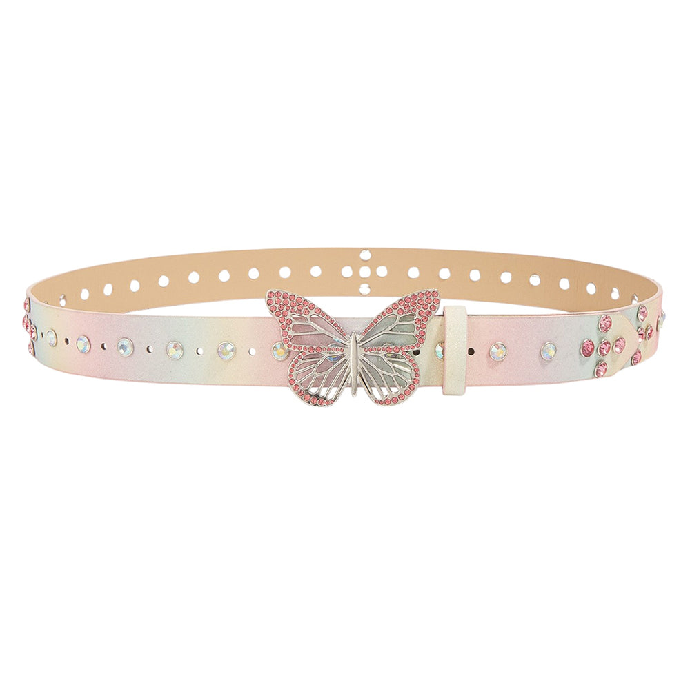 2000s Butterfly Rhinestone Buckle Belt