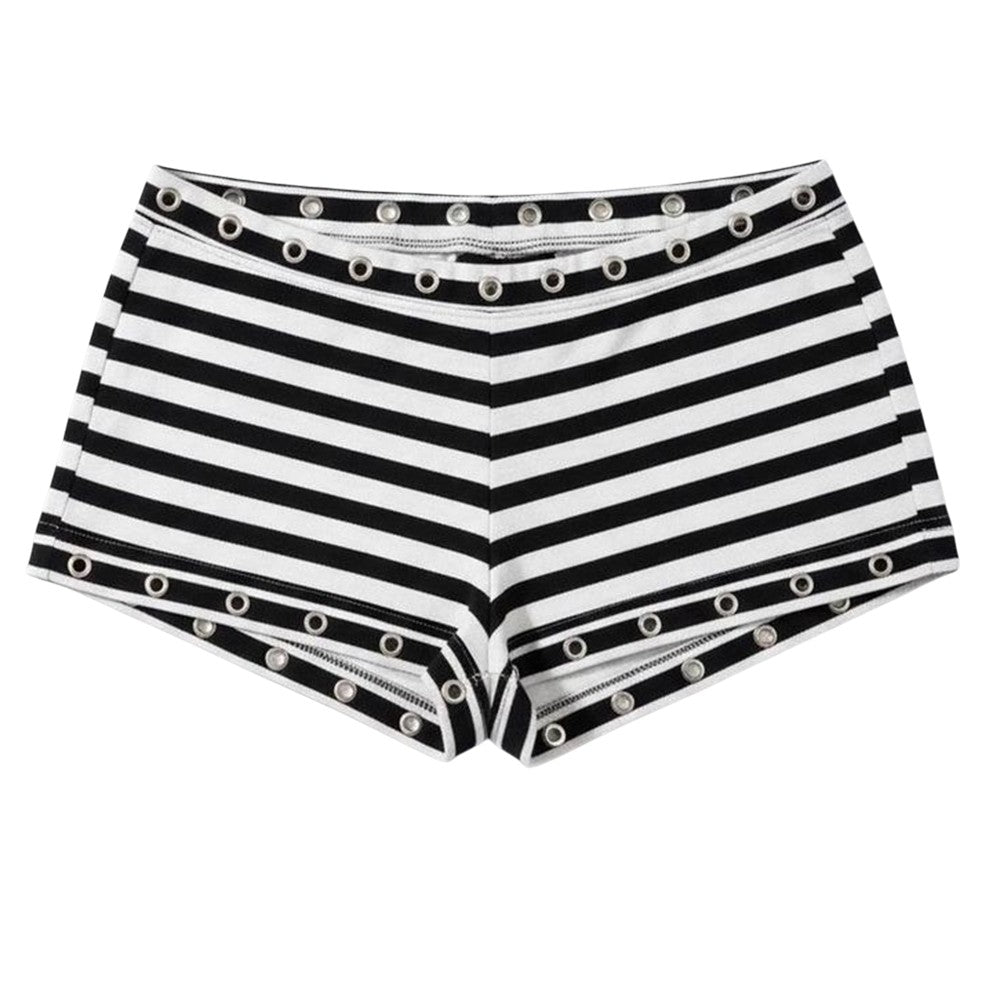 2010s Style Striped Booty Shorts