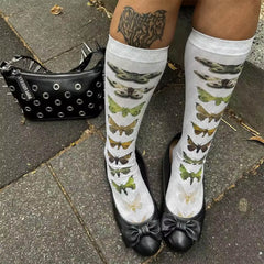Aesthetic Butterfly Knee High Socks