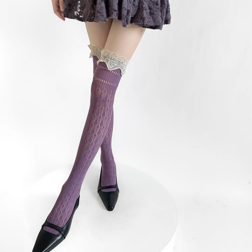 Ballet Core Ruffle Knee Socks