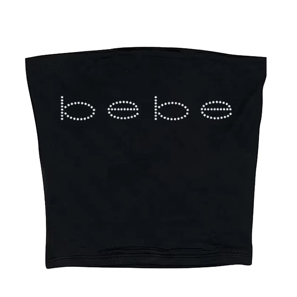 Bebe Rhinestone Black Tube Top