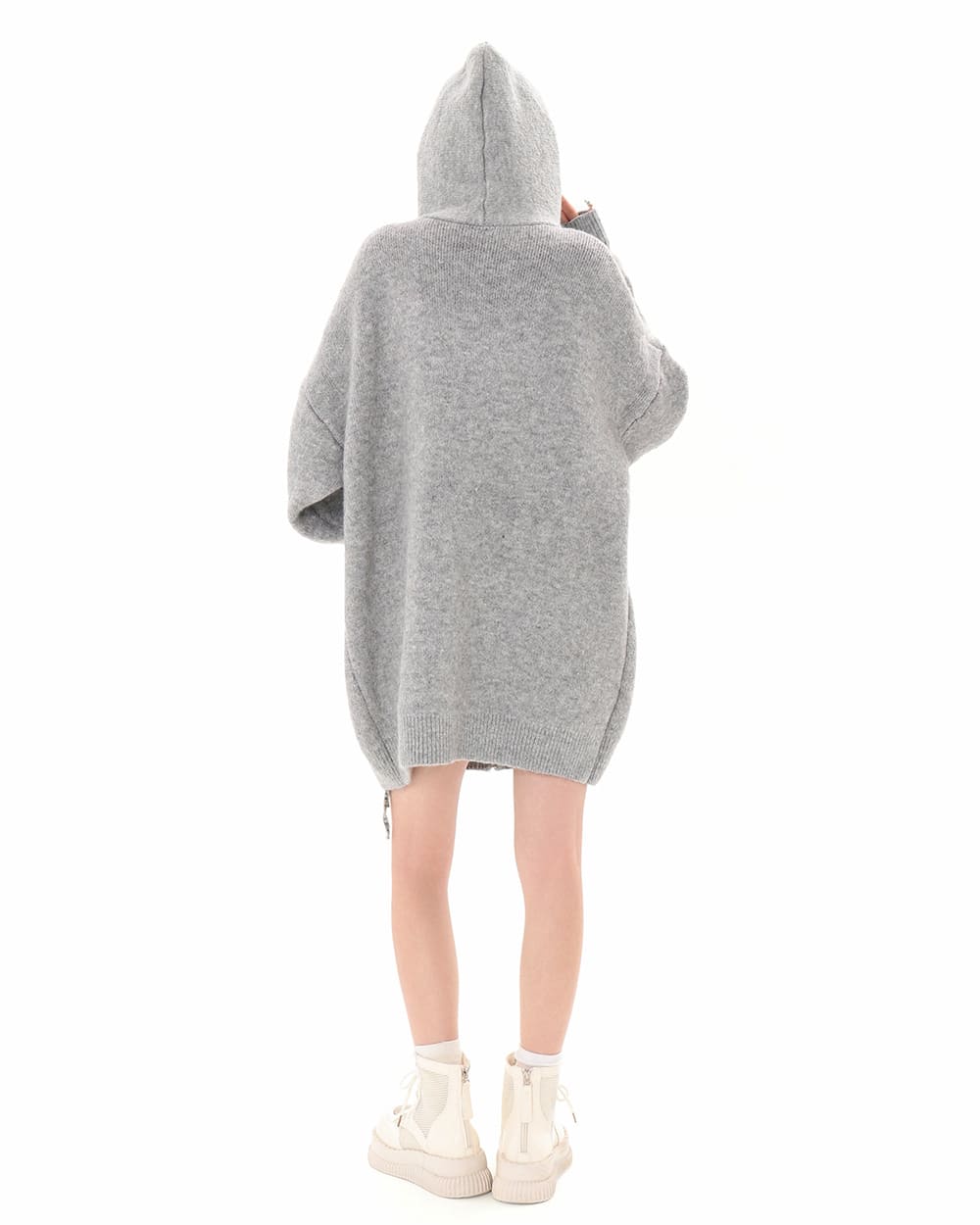 Black Cat Knit Zip Up Hoodie