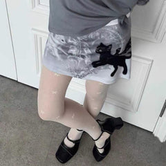 Black Cat Mini Skirt