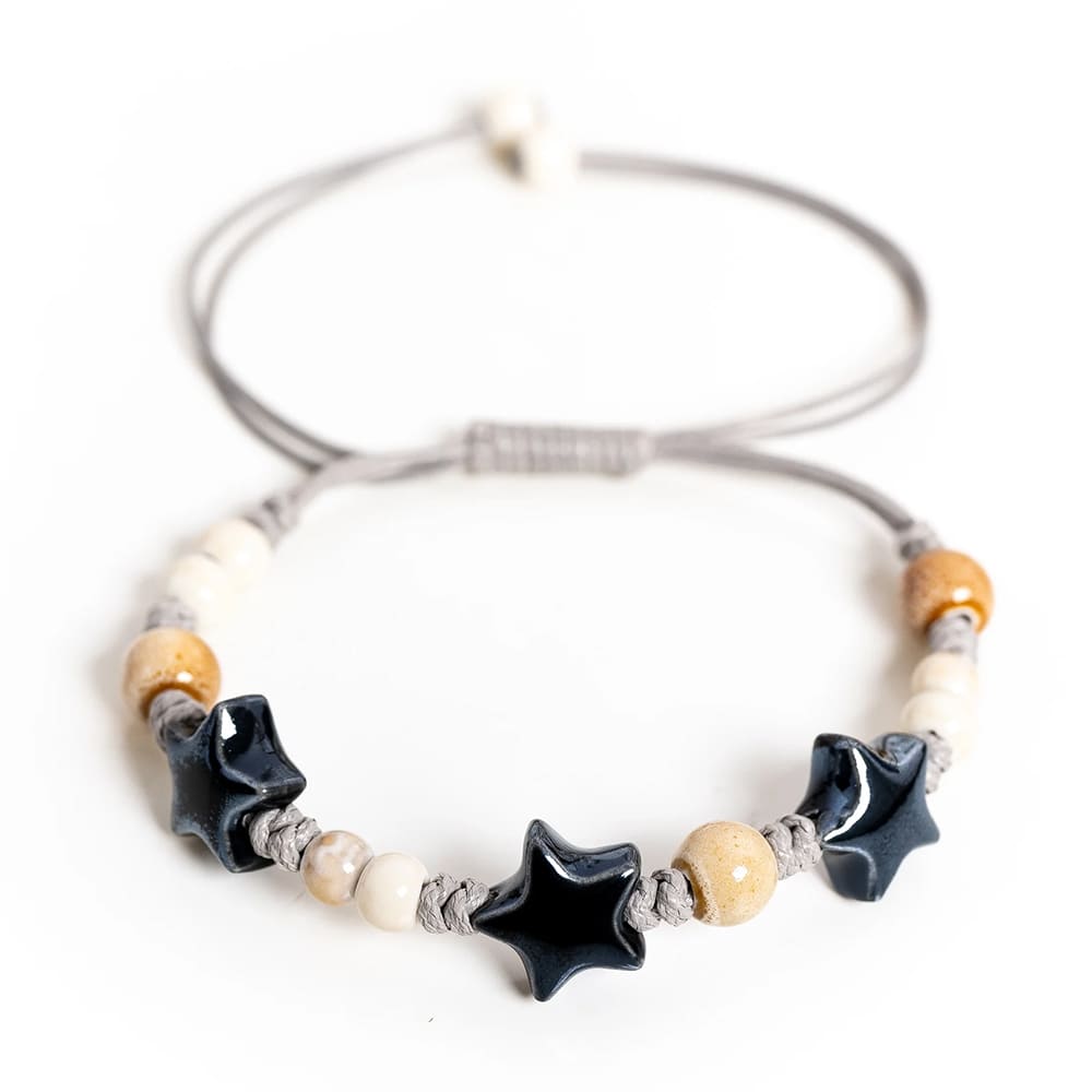 Black Star Beaded Bracelet