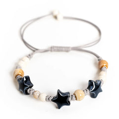 Black Star Beaded Bracelet