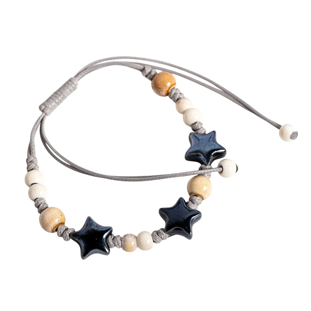 Black Star Beaded Bracelet
