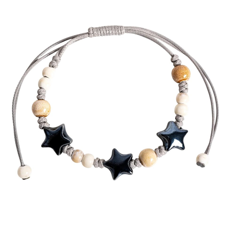 Black Star Beaded Bracelet