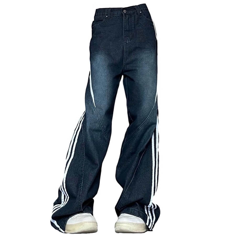 Blokette Side Stripe Wide-Leg Jeans