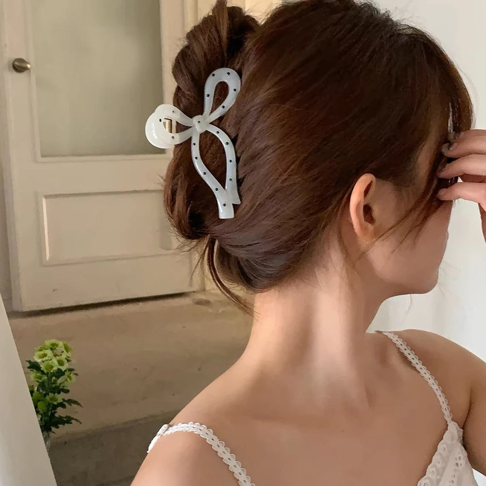 Bow Polka Dot Hair Claw