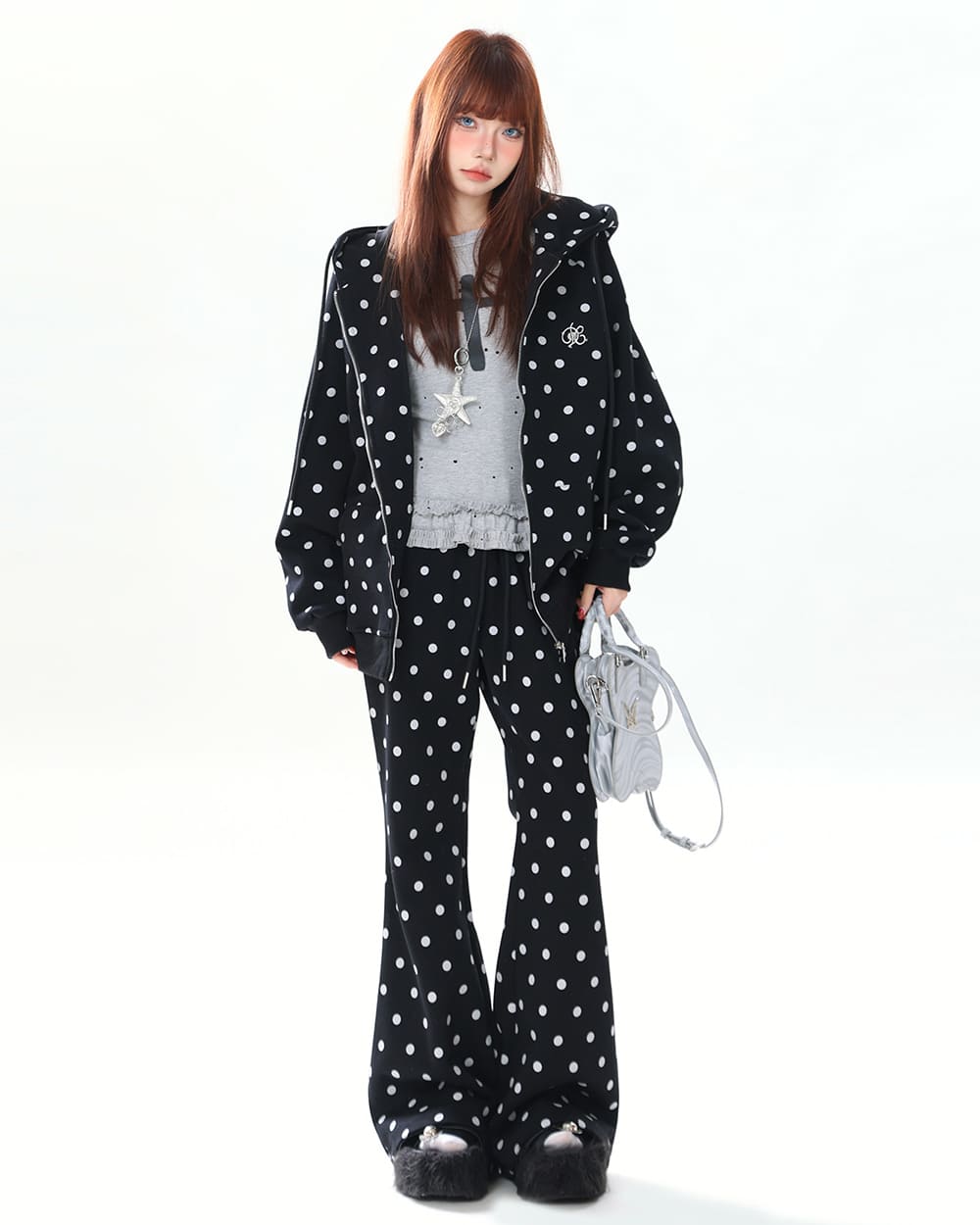 Bunny Polka Dot Hoodie Pants Co-ord