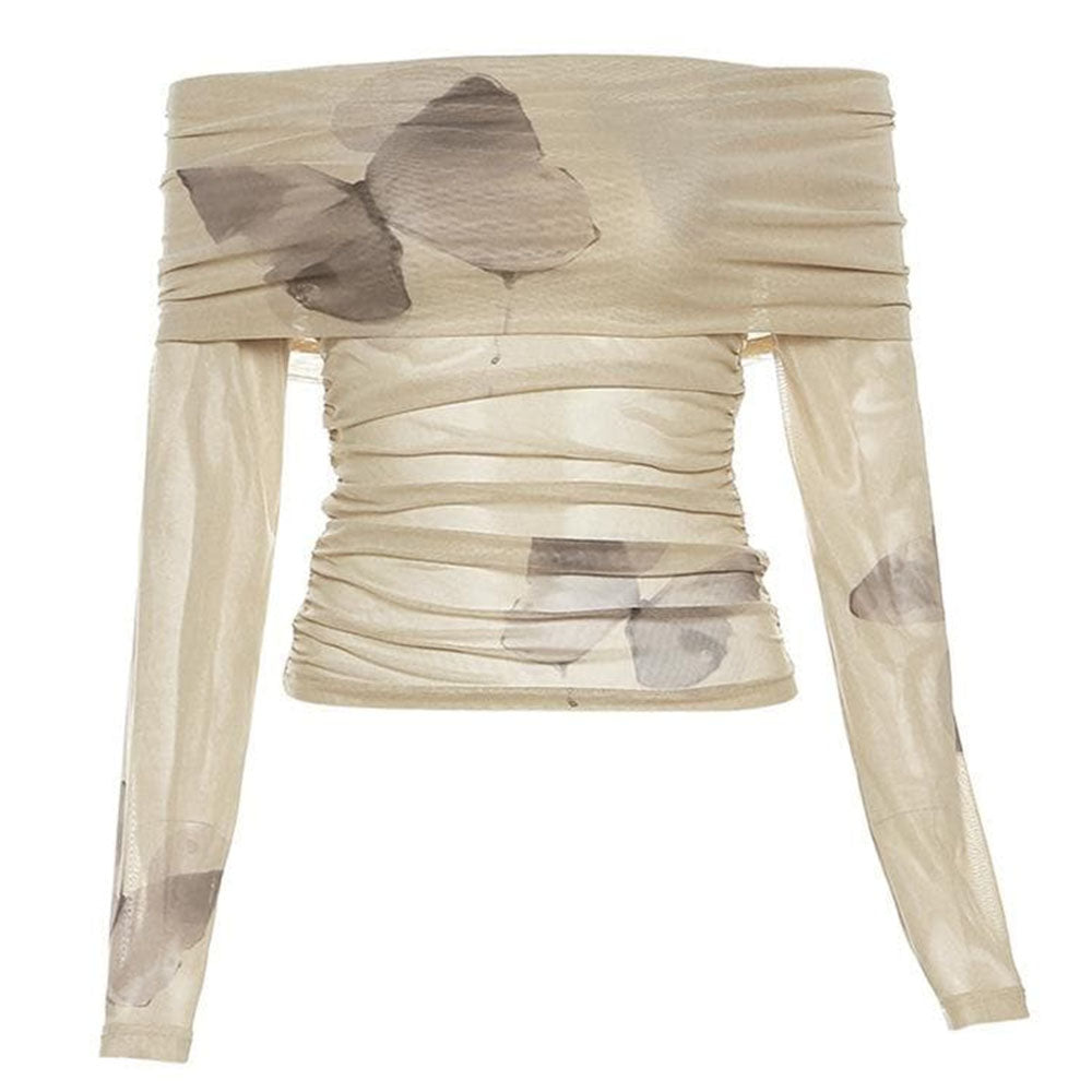 Butterfly Aesthetic Bardot Top