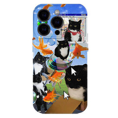 Cat & Goldfishes iPhone Case
