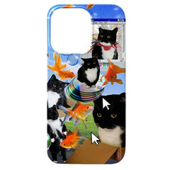 Cat & Goldfishes iPhone Case