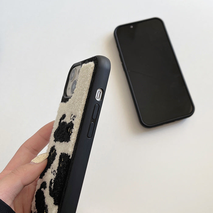 Black Cat Embroidered iPhone Case