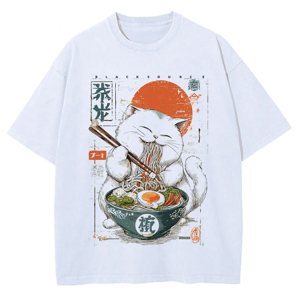 Cat Ramen Graphic T-Shirt