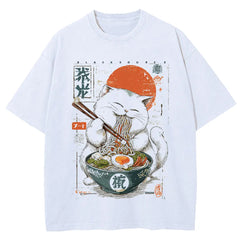 Cat Ramen Graphic T-Shirt
