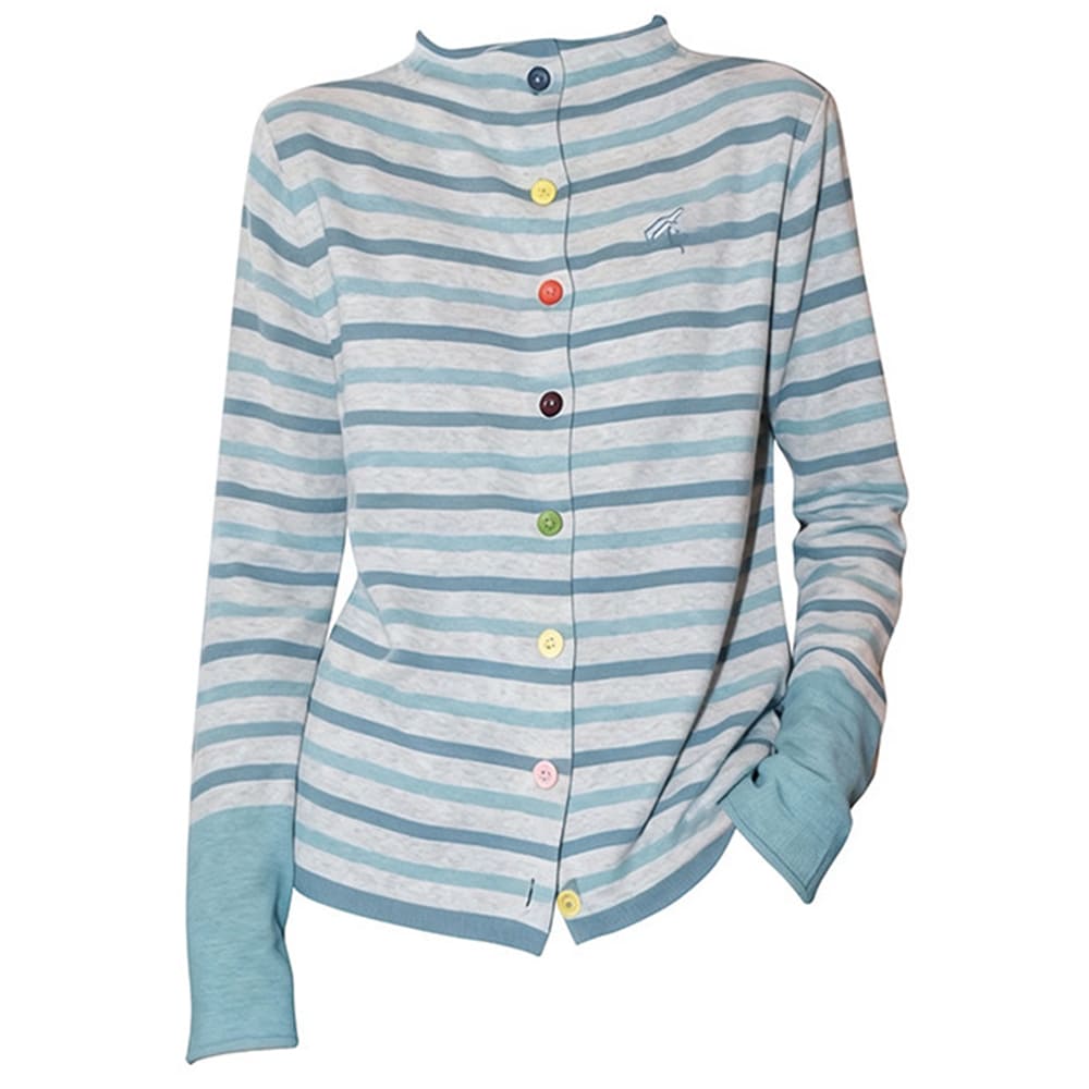 Campus Secrets Colorful Button Stripe Cardigan Top