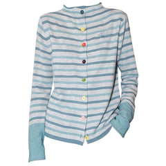 Campus Secrets Colorful Button Stripe Cardigan Top