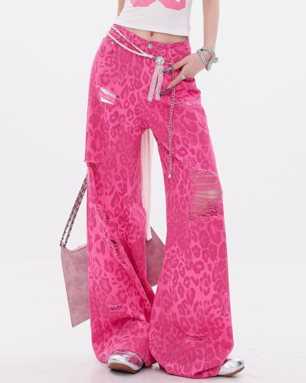 Animal Behavior Pink Wide Leg Jeans