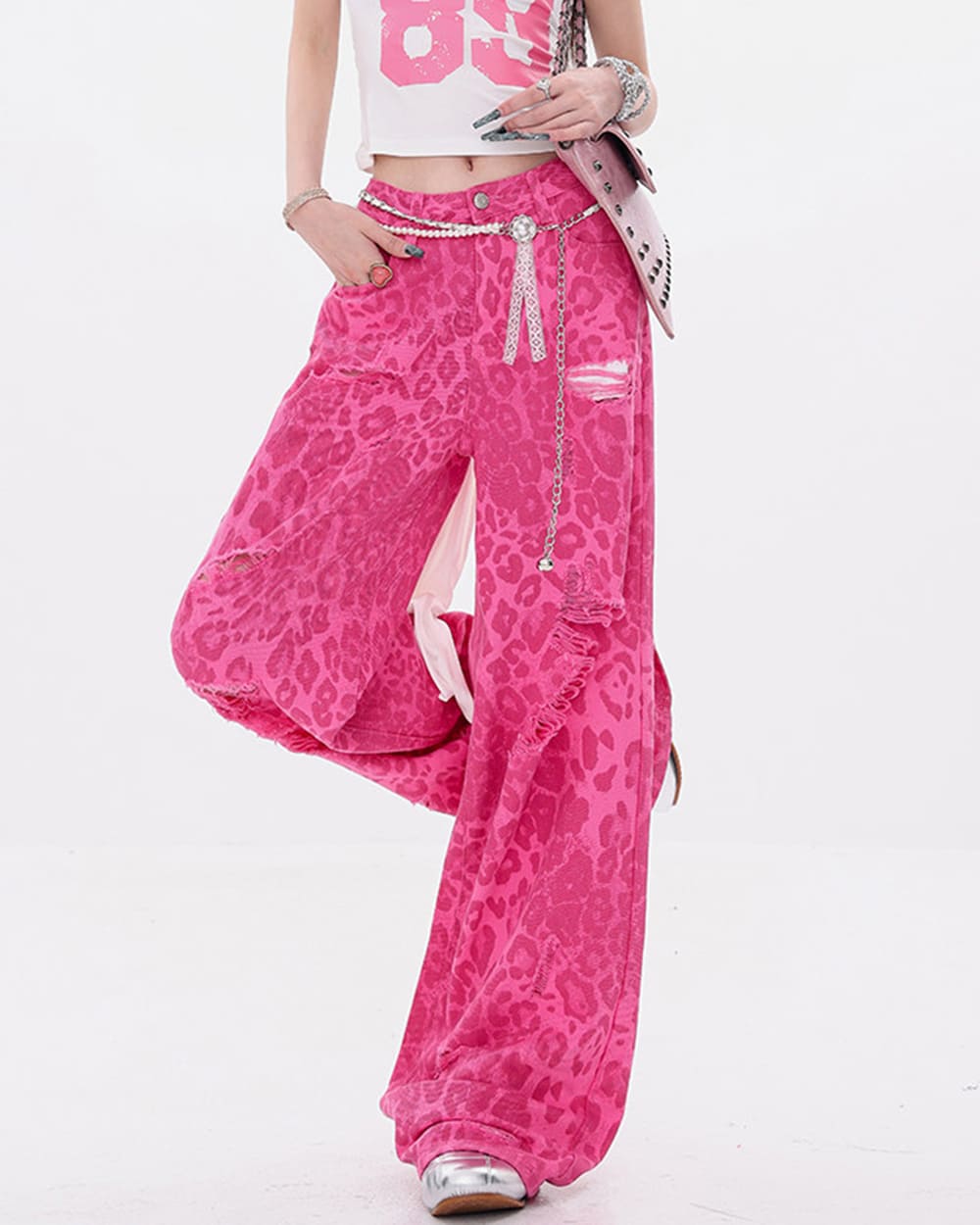 Animal Behavior Pink Wide Leg Jeans